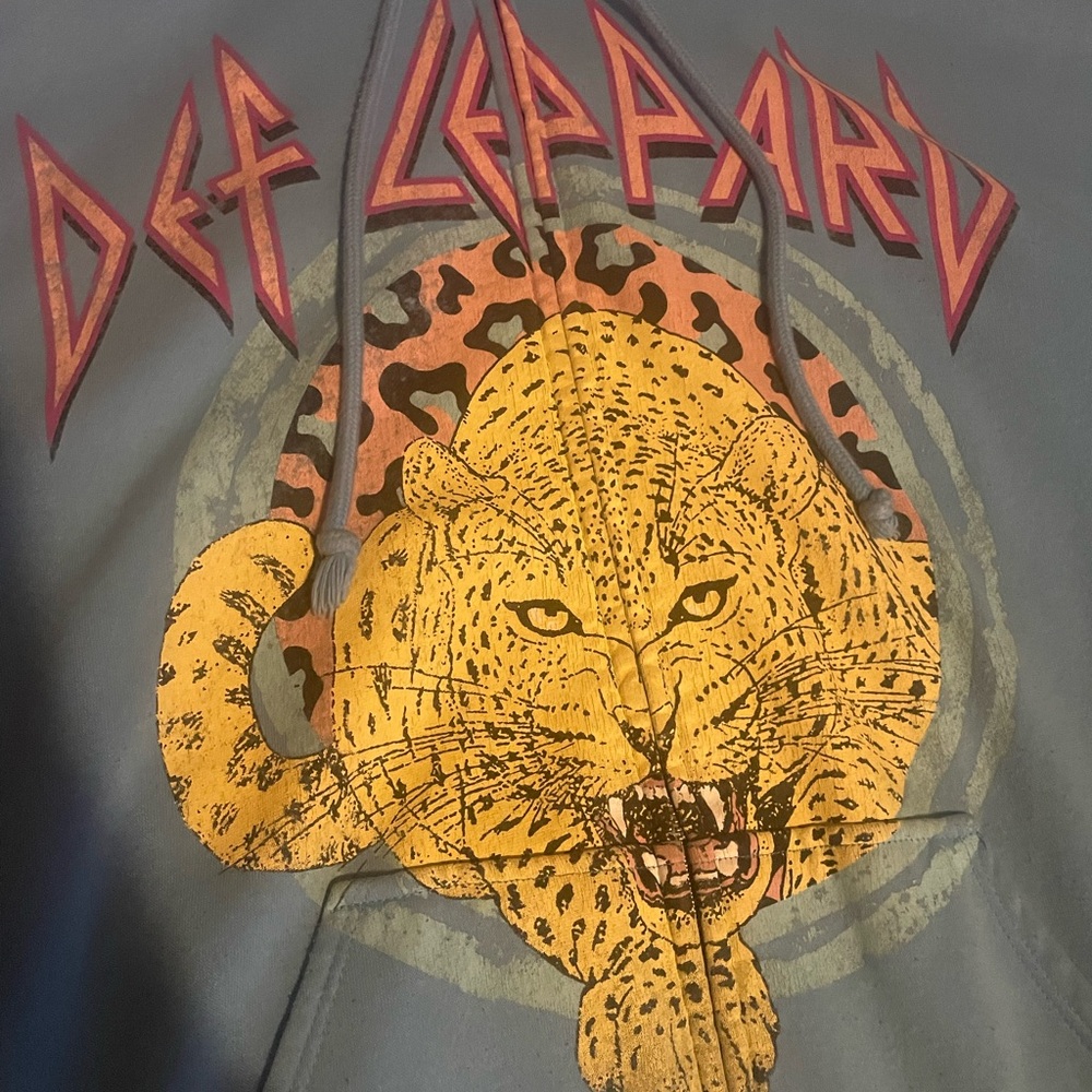 Def leppard blue and pink zip up